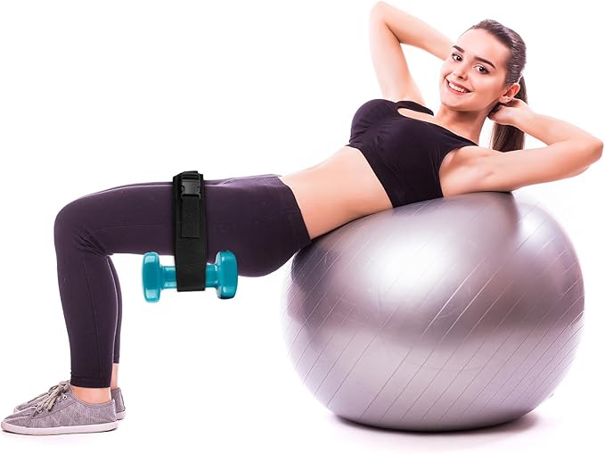 Hip Thrust Belt - Booty Belt for Hip Thrust for Dumbbells, Kettlebells, Plates, Hip Thrust Belt with Slip-Resistant Padding for the Gym, Home and Workouts