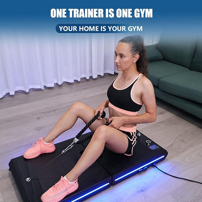 Smart Fitness Trainer Equipment - Strength Training Machine Smart Fitness Trainer-Foldable Workout Device - Portable Workout Machine for Home Gym