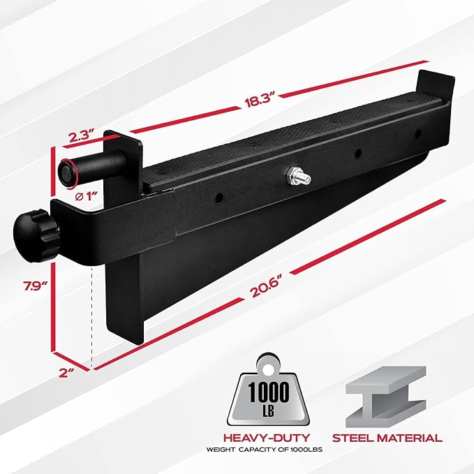 Yes4All Attachments Capacity 1000 LBS for 2x2" Tube, 1" Hole Power Cage including J-Hook, Spotter Arm, Dip Bar for Squat Rack