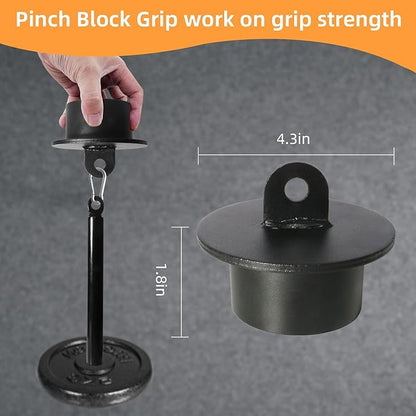 Pinch Block Grip Strength Set : Pinch Grip Trainer with Loading Pin for Finger Forearm Hand Strength Rock Climbing Strengthener Training Workout Equipment