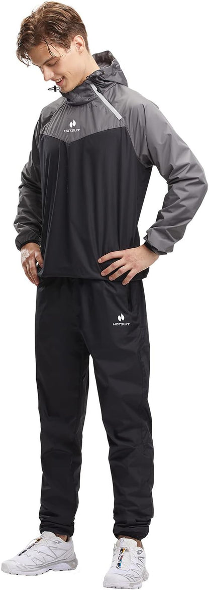 HOTSUIT Sauna Suit for Men Sweat Sauna Jacket Pant Gym Workout Sweat Suits