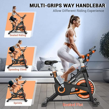 Exercise Bike, WENOKER Indoor Cycling Bike/Stationary Bike for Home, Indoor Bike with Silent Belt Drive, Heavy Flywheel and LCD Monitor for Home Gym Cardio Workout Training