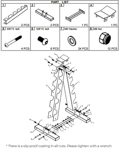 A-Frame Dumbbell Weight Rack storage Rack, Steel Dumbbell Holder, Dumbbell Stand & Weight Racks for Home Gym, (Rack ONLY)