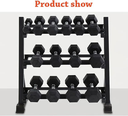 Dumbbell Rack, 3 Tier Dumbell Stand, Heavy Duty Weight Storage Rack for Home Gym Fitness, 1000lb Capacity