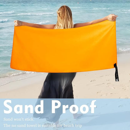 Microfiber Travel Towel, Soft Lightweight Quick Dry Towel, Super Absorbent Compact Travel & Sports & Beach Towels for Camping, Backpack, Gym, Swimming, Yoga, Hiking (S:16"×32" -Orange)