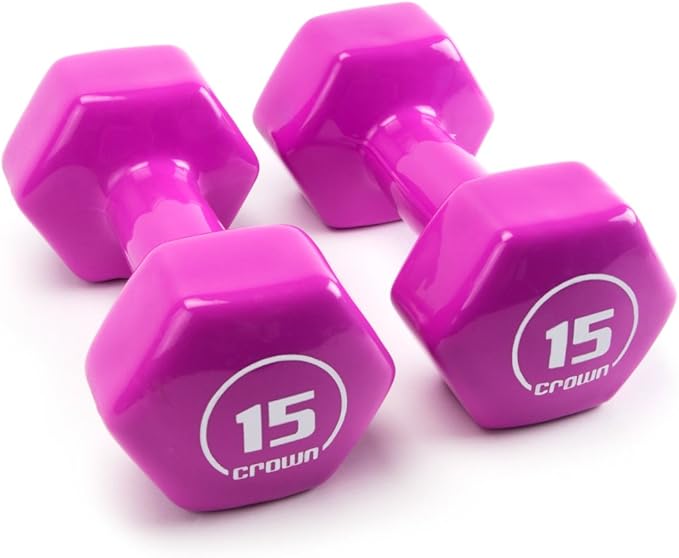 Brightbells Vinyl Hex Hand Weights, Spectrum Series I: Tropical - Colorful Coated Set of Non-slip Dumbbell Free Weight Pairs - Home & Gym Equipment