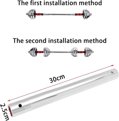 Create idea Dumbbell Connector Bar Dumbbell Pure Steel Connector Barbell Connector Bar Spin-Lock Dumbbell Connector with Bolts Wrench