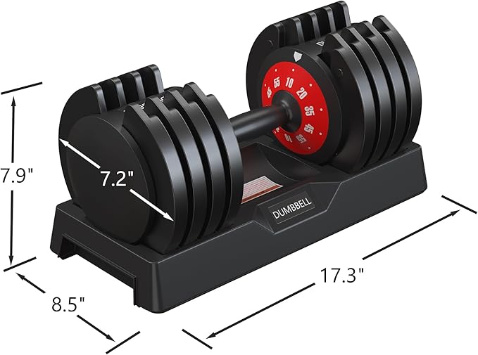 SogesPower 25LB/55LB 5 in 1 Adjustable Dumbbells Set 5LB to 25LB, Or 10LB to 55LB Adjustable