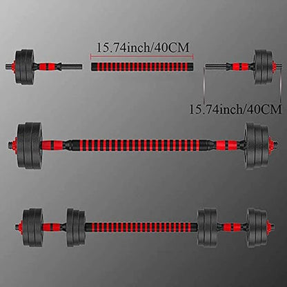 Dumbbell Bars Adjustable Dumbbell Weight Set Barbell Lifting - 2 x 15.74in Bars and 1 x 15.74in Connecting Rods for Gym Home