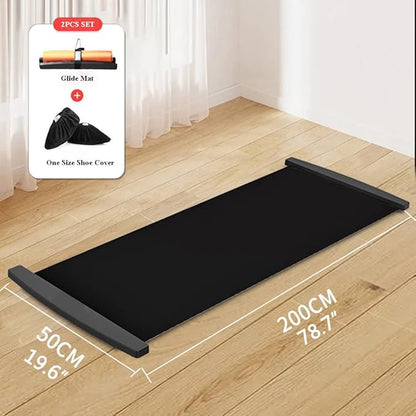 Slide Board with Shoe Cover Slimming Exercise Guide Slide Mat for Leg Pot Training Fitness and Athletic Training, Exercise Equipment for Low Impact Balance Training