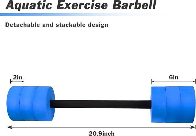 Aquatic Exercise Dumbbells Water Dumbbell Pool Resistance Aquatic Fitness Barbells with 4 High-Density EVA Foam Pool Weights Dumbbells, for Water Aerobics Weight Loss