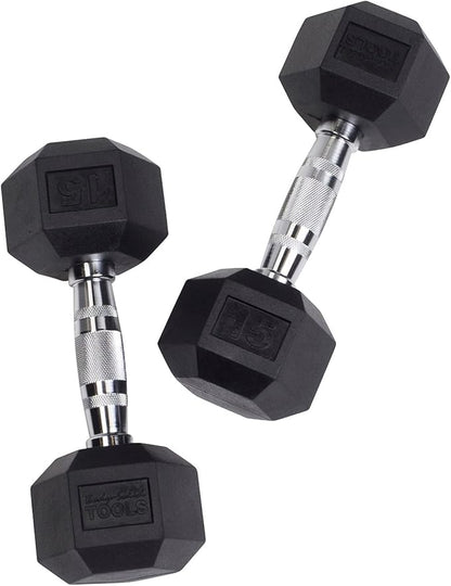 Body Solid 60 lbs. Rubber Hex Dumbbell Set