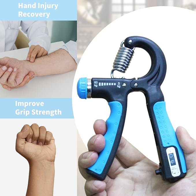 Grip Strength Trainer Adjustable Resistance 22-132 Lbs Hand Grip Strengthener Forearm Exerciser with Counter