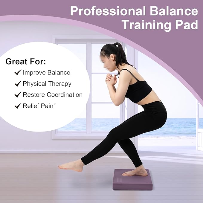 StrongTek Professional Foam Exercise Balance Pad - 15.8" x 13" x 2", High-Density TPE Foam Knee Pad, Non-Slip & Water-Resistant, for Balance Training, Physical Therapy, Yoga, and More