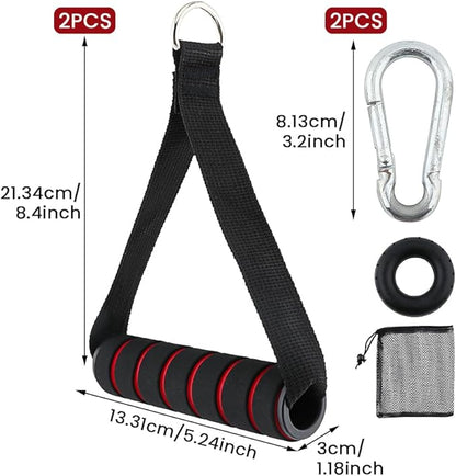 LOQJSS 2Pcs Gym Exercise Handles,Replacement Fitness Equipment Resistance Band and Strength Trainer, Pull Down Workout Accessories for Home Gym Equipment, Pulley System, Pilates