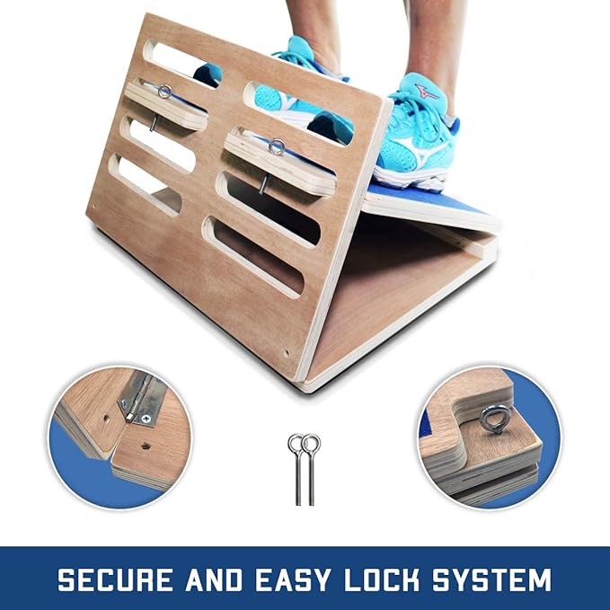 Professional Slant Board for Calf Stretching - Adjustable Wooden Incline Board - Increase Flexibility, Mobility, Pain Relief - Anti-Slip Design - Achilles - Fascia Stretcher - Tight Calves