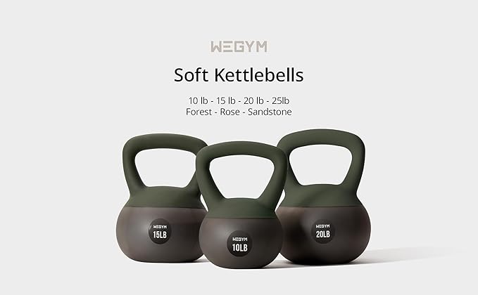 Soft Kettlebells with Cushioned Impact-Resistant Base and Anti-Slip, Wide-Grip Handle for Home Workouts, Weightlifting, and Personal Training