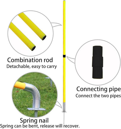 TNZMART Spring Agility Training Pole Set Soccer Plug-in