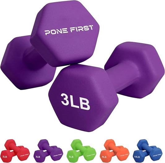 Dumbbell Hand Weight Pairs – Neoprene Dumbbell Exercise & Fitness For Home Gym Equipment and Adjustable Dumbbell Sets–Non-Slip, Color Coded Hex Shaped Free Weights For Women,Men 2LB 3LB 5LB 8LB 10LB Pounds