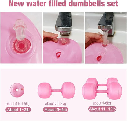 Water Filled Dumbbells Set - Water Filled Weights - Portable Travel Weights - Weights Adjustable Dumbbells - Portable Fitness Equipment - Strength Training - Fitness and Shaping