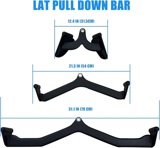 LAT Pulldown Attachments, LAT Bar Cable Machine Attachment,T-bar V-bar, LAT Pull Down Bars, Back Tricep Bar Strength Training Handle for Home Gym Fitness (Style 03)