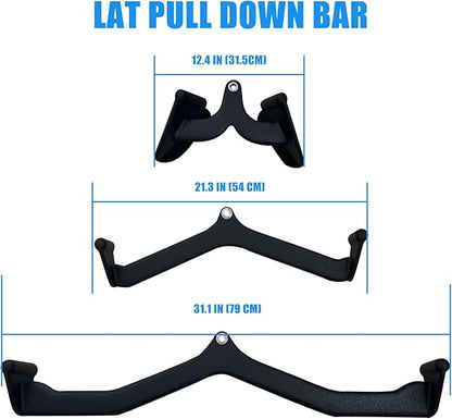 LAT Pulldown Attachments, LAT Bar Cable Machine Attachment,T-bar V-bar, LAT Pull Down Bars, Back Tricep Bar Strength Training Handle for Home Gym Fitness (Style 03)