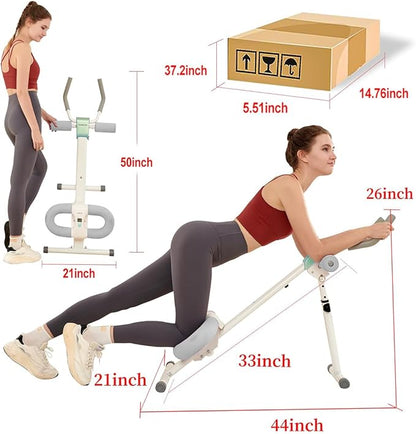 Ab Workout Equipment Abdominal Trainer, Adjustable Ab Machine at Home Gym, Foldable Abdominal Exercise Machine, Core & Ab Trainer Machine for Stomach Workout with LCD Monitor