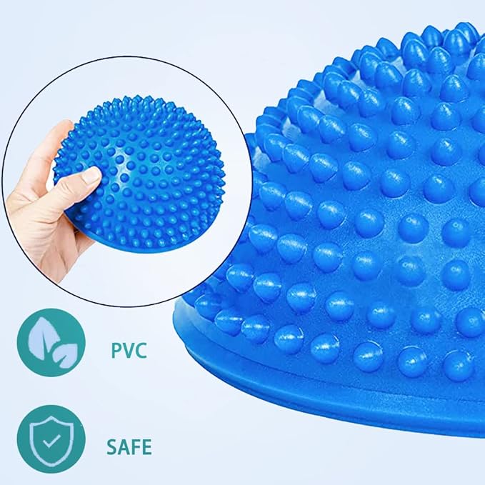 2PCS Hedgehog Balance Pods, Pimples Pilates Ball, Half Spiky Fitness Domes for Kids Adults Sports, Foot Massage, Stability Training, Muscle Balancing Therapy, Motor Skills Yoga Gymnastics Exercise