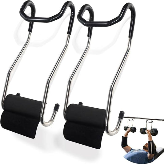 Dumbbell Spotter Hooks Barbell Attachment: for Shoulder and Chest Bench Press Hanging Dumbbells to Barbells Safety Hanger Attachment Improve Strength Performance