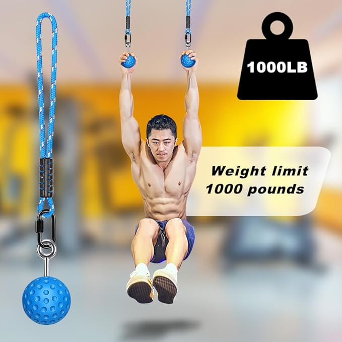 SELEWARE Pull Up Ball Grip, Non-Slip Rock Climbing Holds Pull Up Power Ball for Strength Training Attachment, Neutral Grip Pull Up Handles for Chin Up Bar, Kettlebell, Barbell Home Gym Workout