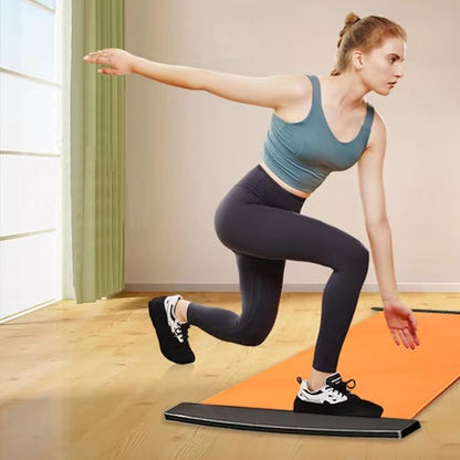 Slide Board with End Stops - Workout Board for Fitness Training with Shoe Booties and Carrying Bag