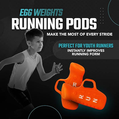 YOUTH Gripped Running Pods Handheld Weights Set Ergonomic with Anti-Slip Silicone Grip for Kids. PERFECT for Youth Sports Training - 2 Pods, 0.5 lbs each