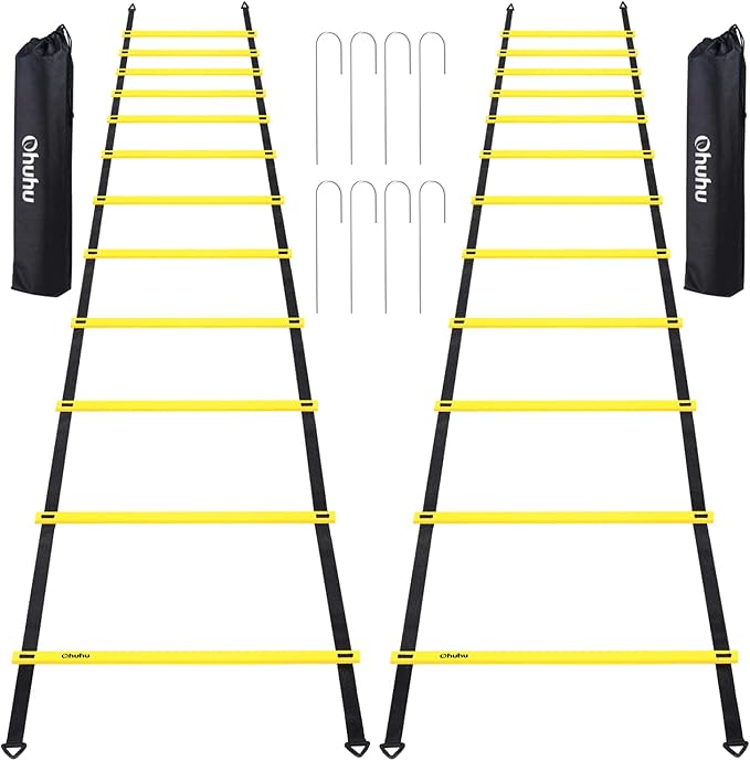 Ohuhu Agility Ladder Speed Training Set 2 Pack 20ft 12 12 Rung