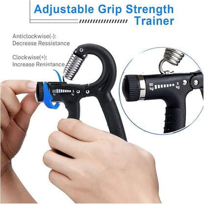 Hand Grip Strengthener,Grip Strength Trainer,22-132 Lbs Adjustable Resistance Forearm Exerciser Workout for Rehabilitation Athletes Climbers Musicians