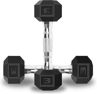 Balelinko Rubber Grip Encased Dumbbell Cast Iron Weight with Anti-Slip Handle Dumbbell -Strength Training Equipment - Home Gym Accessories - Full Body Workout - Muscle Building