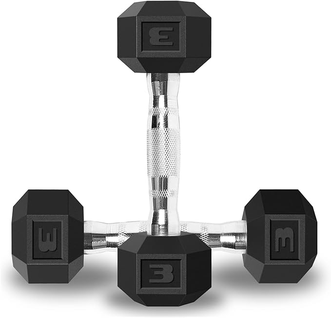 Balelinko Rubber Grip Encased Dumbbell Cast Iron Weight with Anti-Slip Handle Dumbbell -Strength Training Equipment - Home Gym Accessories - Full Body Workout - Muscle Building