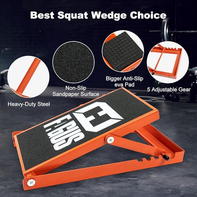 Red Blue Orange Squat Wedge Set,Anti-Slip Slant Board for Calf Stretching,4 Positions Adjustable Ankle Incline Board and Stretch Board,Full Non-Slip Surface Balance Board