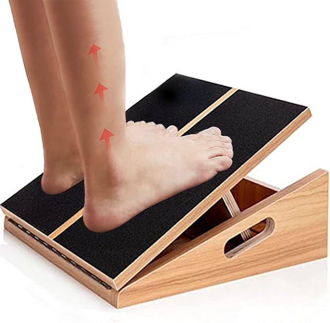 Slant Board for Calf Stretching Squats Calf Stretcher Incline Stretch Adjustable Wooden Wedge Footrest Professional for Knees Ankle Heel Feet Leg