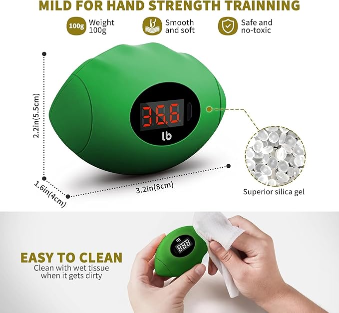 Hand Grip Strengthener, Rechargeable Digital Grip Strength Trainer up 220.4 Lbs(100kg) Hand Grip Exerciser Equipment for Strength Training-Forearm-Gripper-Finger, Stress Balls for Adults/Kids