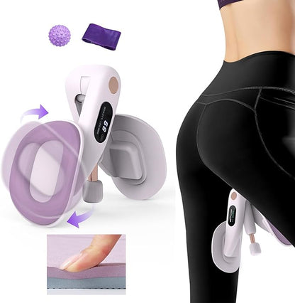 Thigh Master Hip Trainer, VANiGO Kegel Exerciser for Pelvic Floor Muscle Inner Thigh Exerciser with Resistance Band Massage Ball for Home Workout Postpartum Rehabilitation Glutes Booty Arms Back