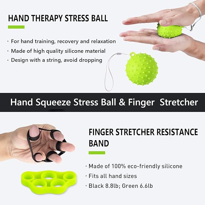 Hand Grips Strengthener Set, 7 Pack Hand Grip Trainer, Forearm Strengthener Training Workout Kit, Adjustable Hand Gripper, Finger Strengthener, Finger Exerciser, Ring Gripper, Stress Relief Ball