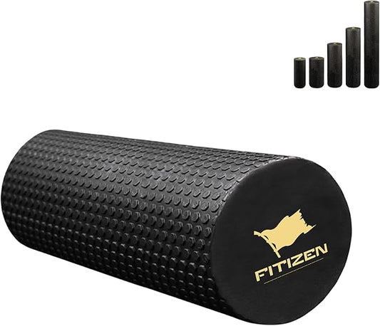 Foam Roller – High-Density Foam Muscle Roller – Textured Foam Rollers for Muscle Massage, Stretching, Pilates, Yoga – 18-inch (FITIZEN Medium, 45 x 15 cm)