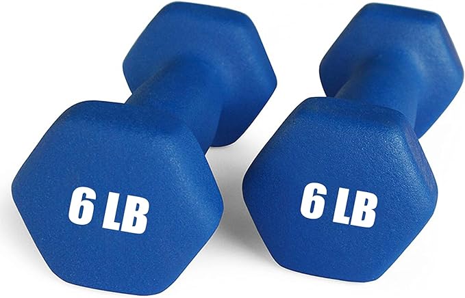 Portzon Weights Dumbbells 10 Colors Options Compatible with Set of 2 Neoprene Dumbbells Set,1-15 LB, Anti-Slip, Anti-roll, Hex Shape