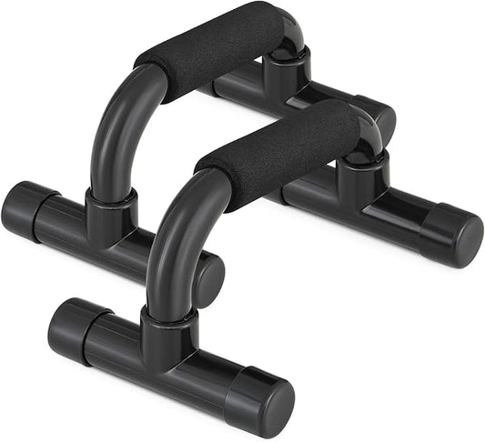 MADOG Portable Push Up Bars with Cushioned Foam Grip, 1 Pair Non-Slip Pushup Handles for Home Fitness Training, Up to 330 lbs, Black Cushioned