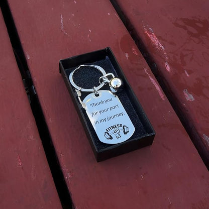 Fitness Keychain Featuring Dumbbell and Kettlebell with Uplifting