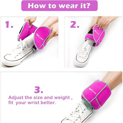 Vivitory Adjustable Ankle Weights for Women & Men, Leg Weights 2 to 10 Lbs, Arm Weights, Ankle Wrist Weights Set for Strength Training, Jogging, Gymnastics, Aerobics, Physical Therapy