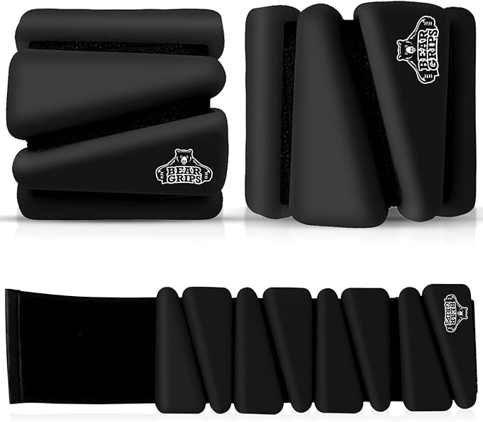 Bear Grips Wrist and Ankle Weight - Resistance Home Gym Equipment Workout Straps for Men and Women - Workout Equipment Wearable Weights Adjustable Dumbbells for Yoga, Walking, Pilates