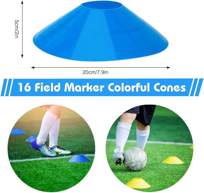 Football Speed Agility Training Set Agility Ladder 12 Sports Cones and Football Kick Trainer Football Training Equipment Footwork Drills for Kids and Adults