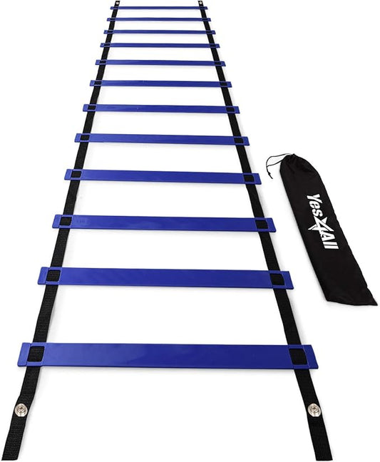 Yes4All 8, 12, 20 Rungs Agility Ladder - Speed Training Equipment for All Ages & Levels with Carrying Bag - Speed Ladder