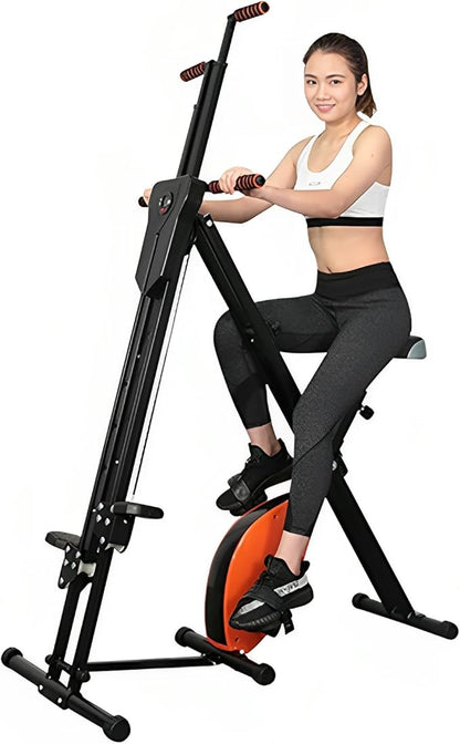 Vertical Climber & Exercise Bike 2-in-1 Home Gym, 4-Level Height Adjustable Vertical Climber Exercise Machine, 8-Level Magnetic Resistance Exercise Bike